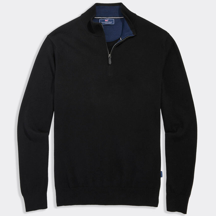 Vineyard Vines Men's Tipped Boathouse Quarter-Zip Sweater