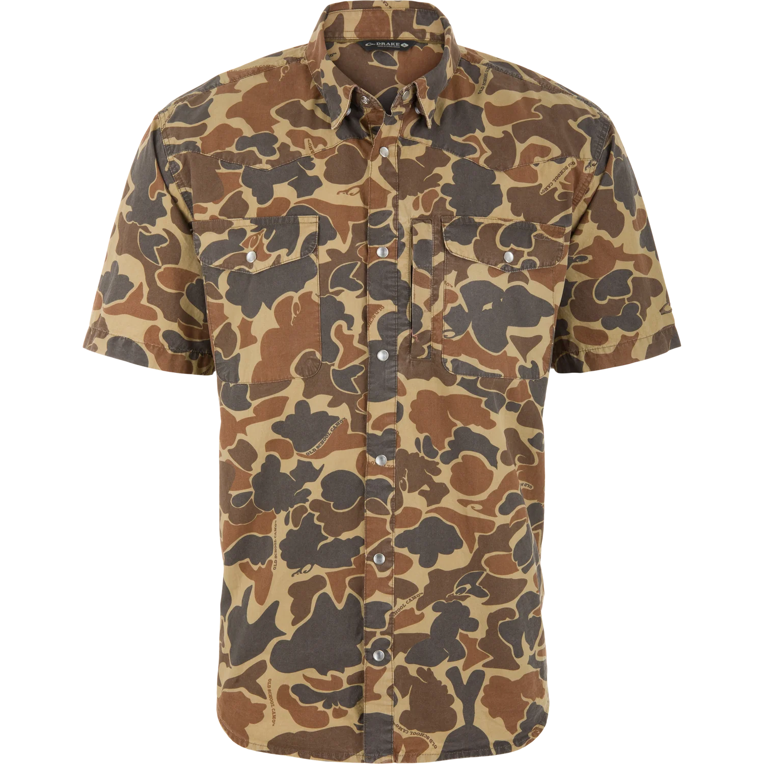 Drake Men's Cinco Ranch Western Acid Washed Short Sleeve Shirt