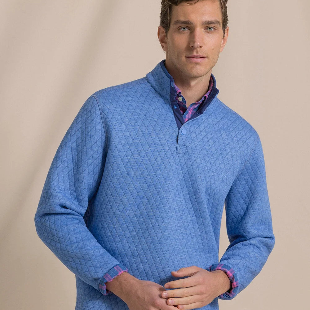 Southern Tide Men's Heather Reversible Quilted Quarter Snap Pullover