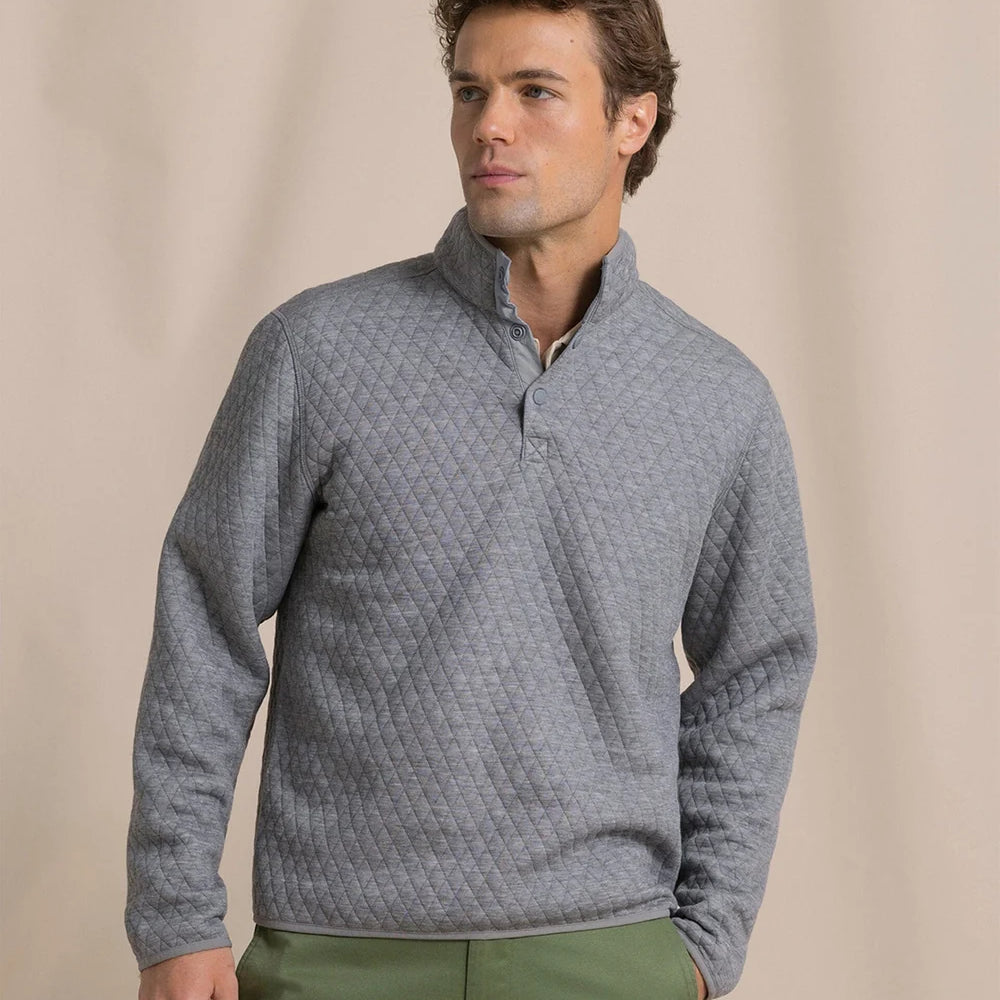 Southern Tide Men's Heather Reversible Quilted Quarter Snap Pullover