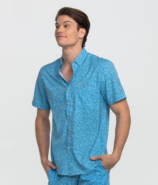 Southern Shirt Blue blooms Baja shirt
