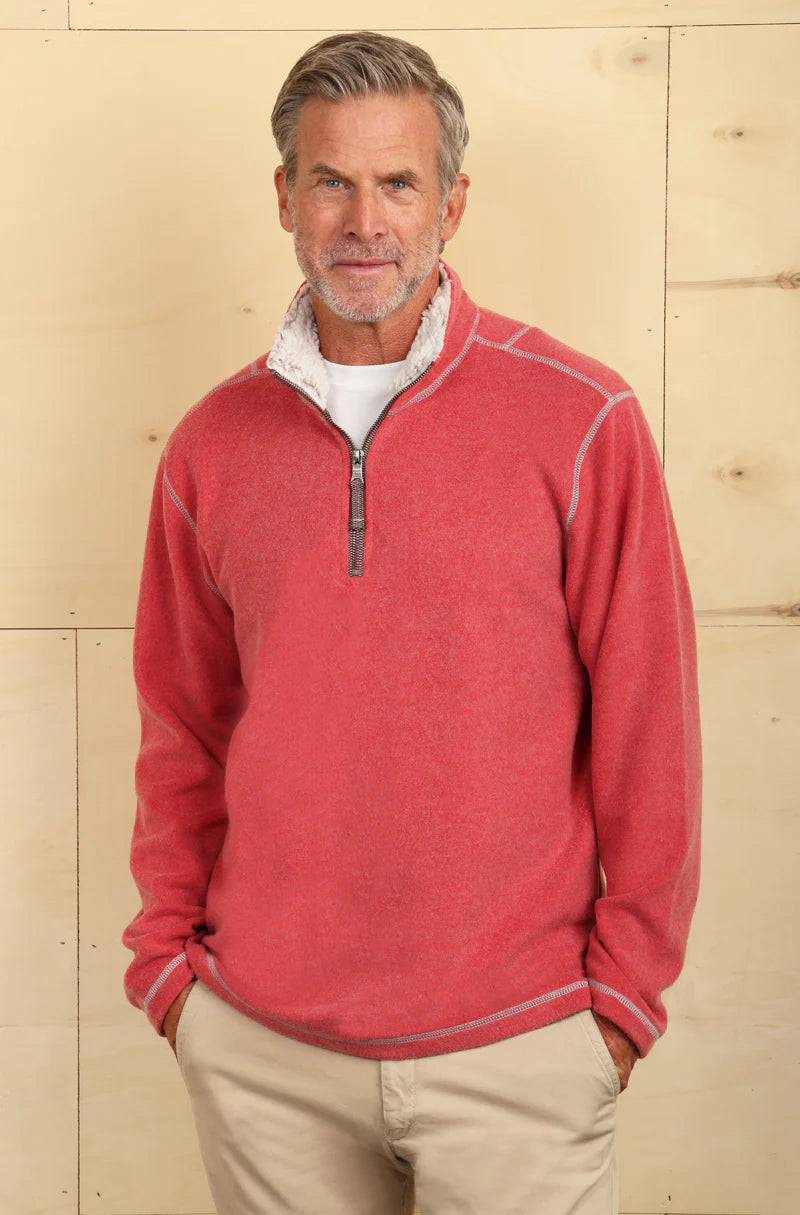 True Grit Men's Melange Soft Fleece 1/4 Zip Pullover