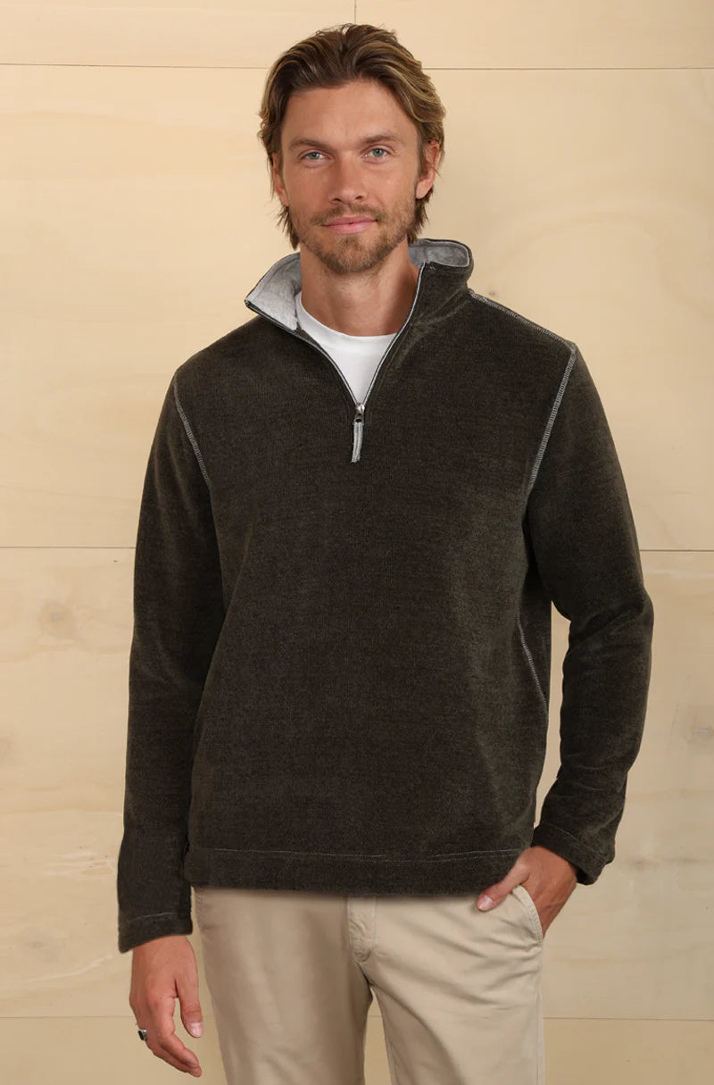 True Grit Men's Apres Lux 1/4 Zip Pullover