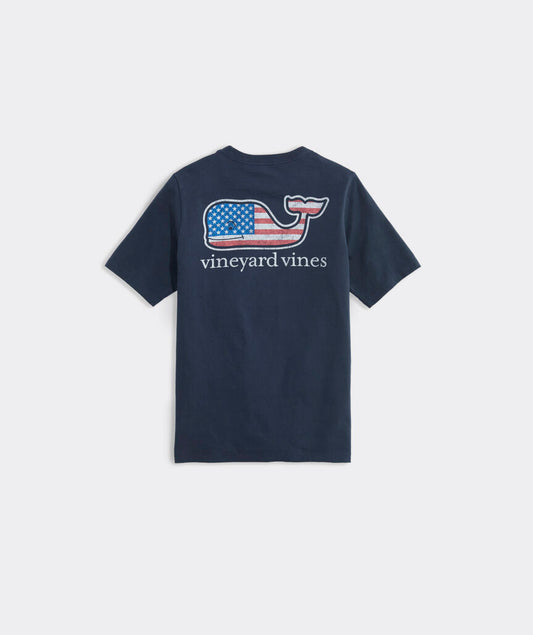 Vineyard Vines Kids Short Sleeve Flag Whale Tee