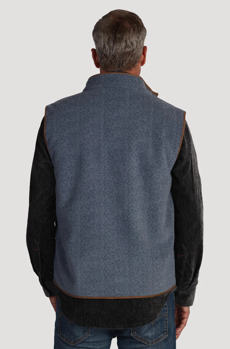 True Grit Men's Hergbone Fleece Zip Vest