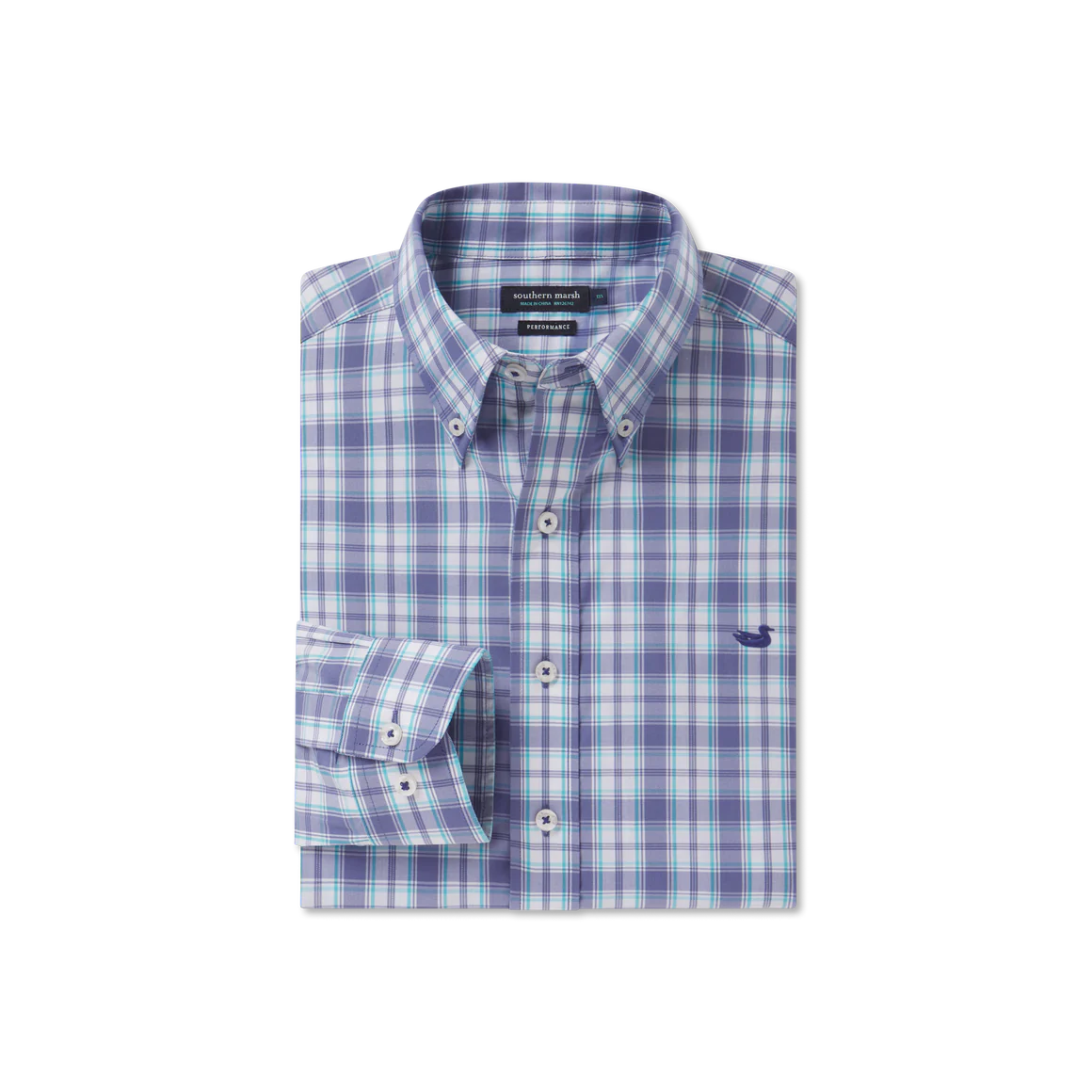 Southern Marsh Men's Benton Performance Plaid Dress Shirt