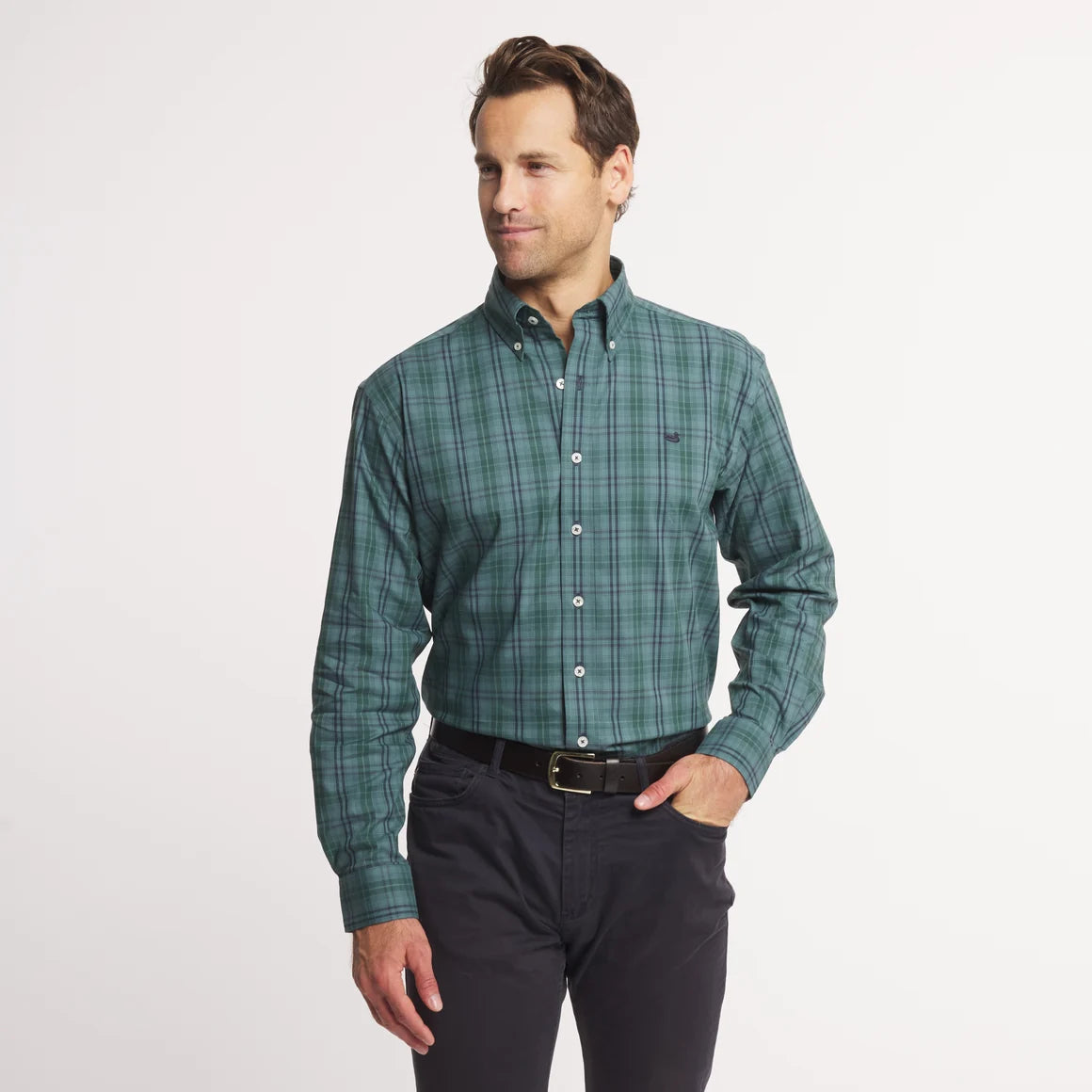 Southern Marsh Men's Highlands Lattice Performance Dress Shirt
