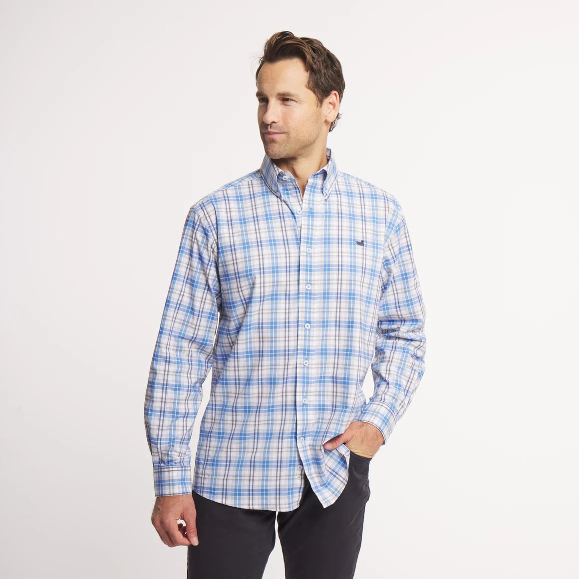 Southern Marsh Men's Highlands Lattice Performance Dress Shirt