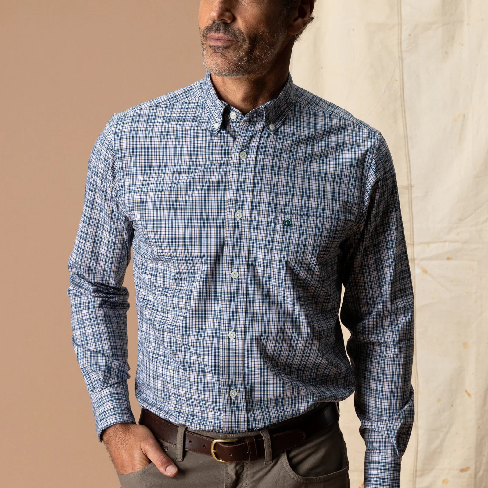 Duck Head Men's Winstead Plaid Performance Poplin Button Down