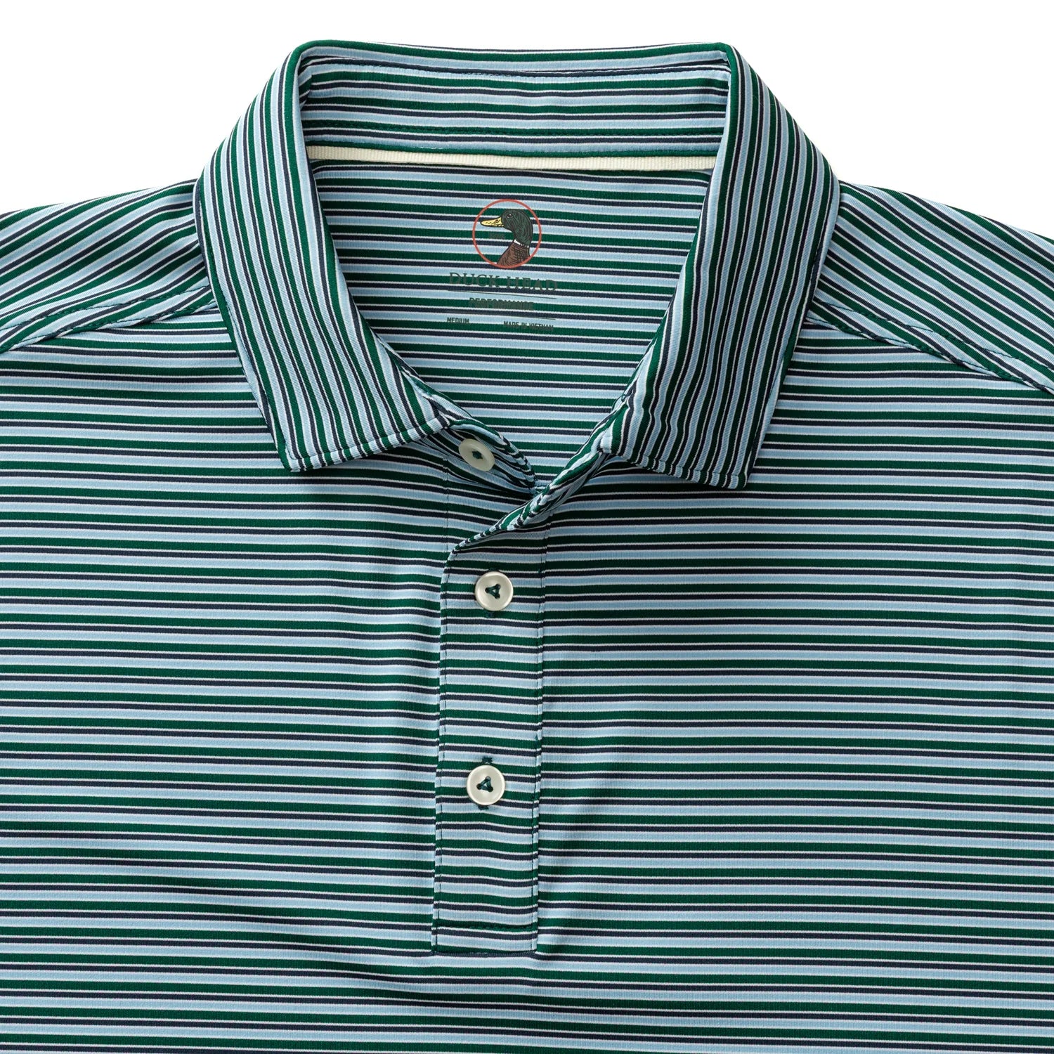 Duck Head Men's Striped Long Drive Performance Polo