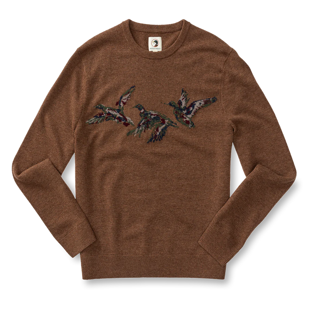 Duck Head Flying Mallard Intarsia Merino Crewneck Sweater