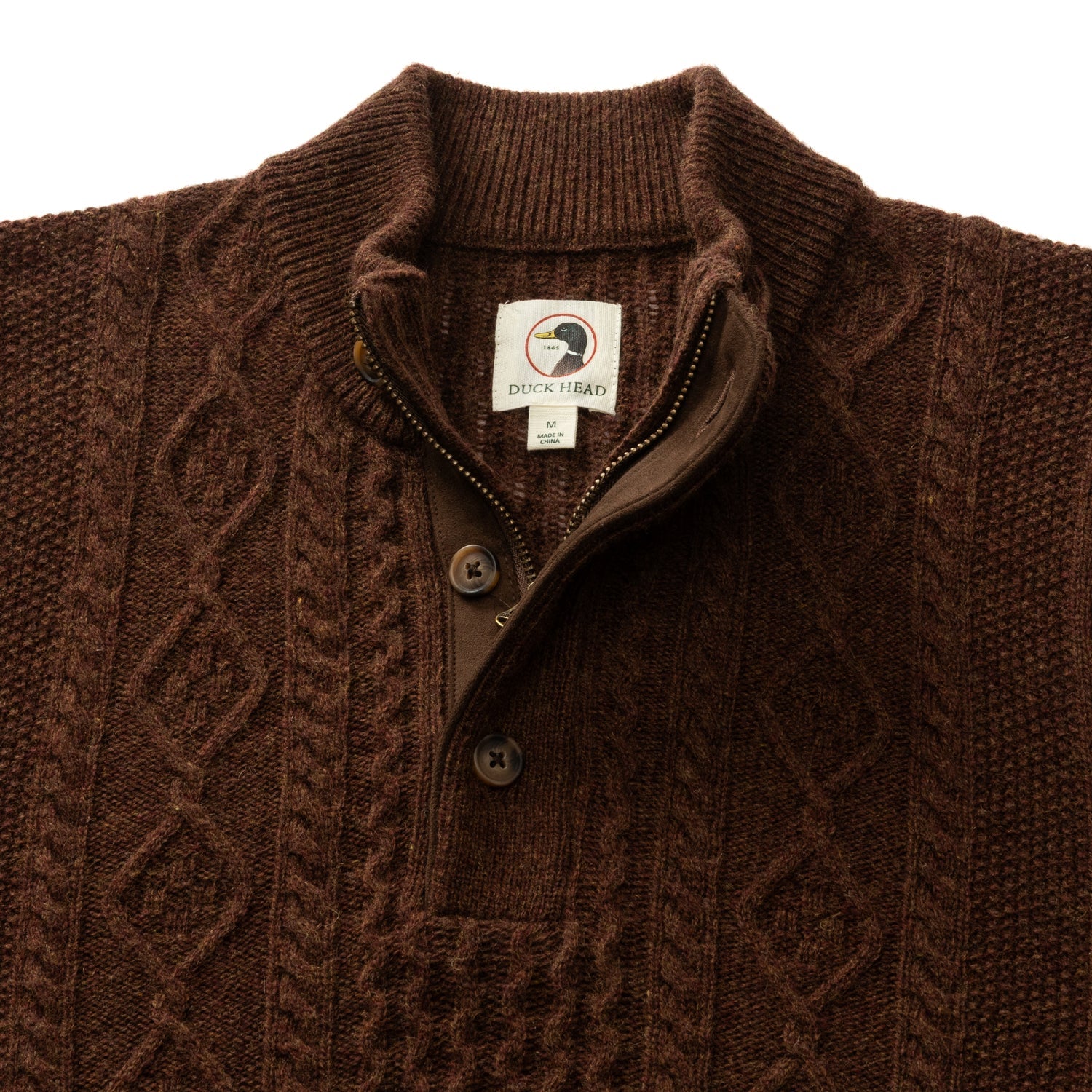 Duck Head Men's Haines 1/4 Zip Cable Knit Sweater