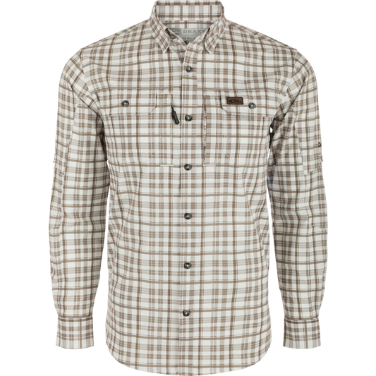 Drake Hunters Creek Long Sleeve Window Pane Plaid Shirt