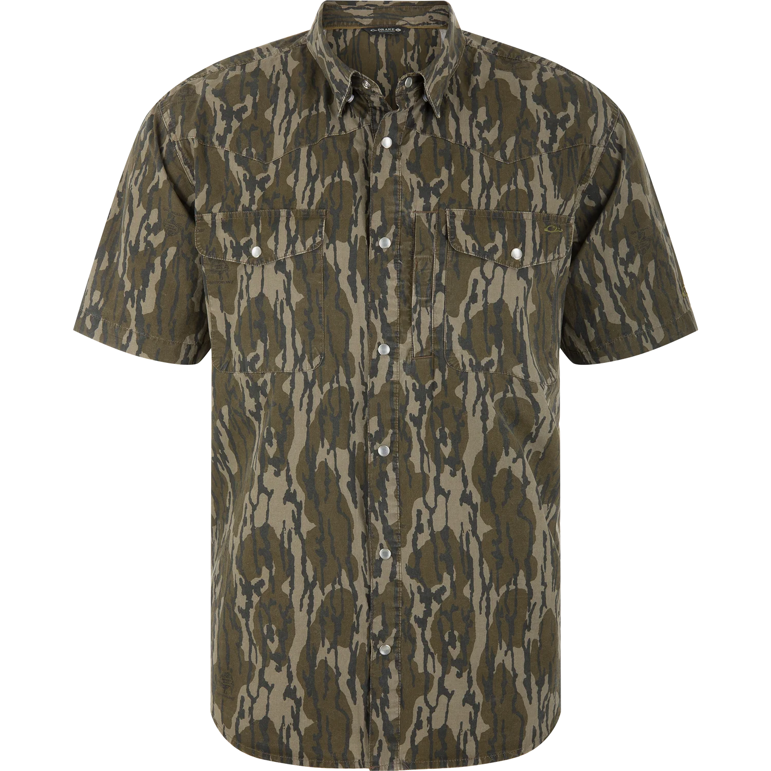 Drake Men's Cinco Ranch Western Acid Washed Short Sleeve Shirt
