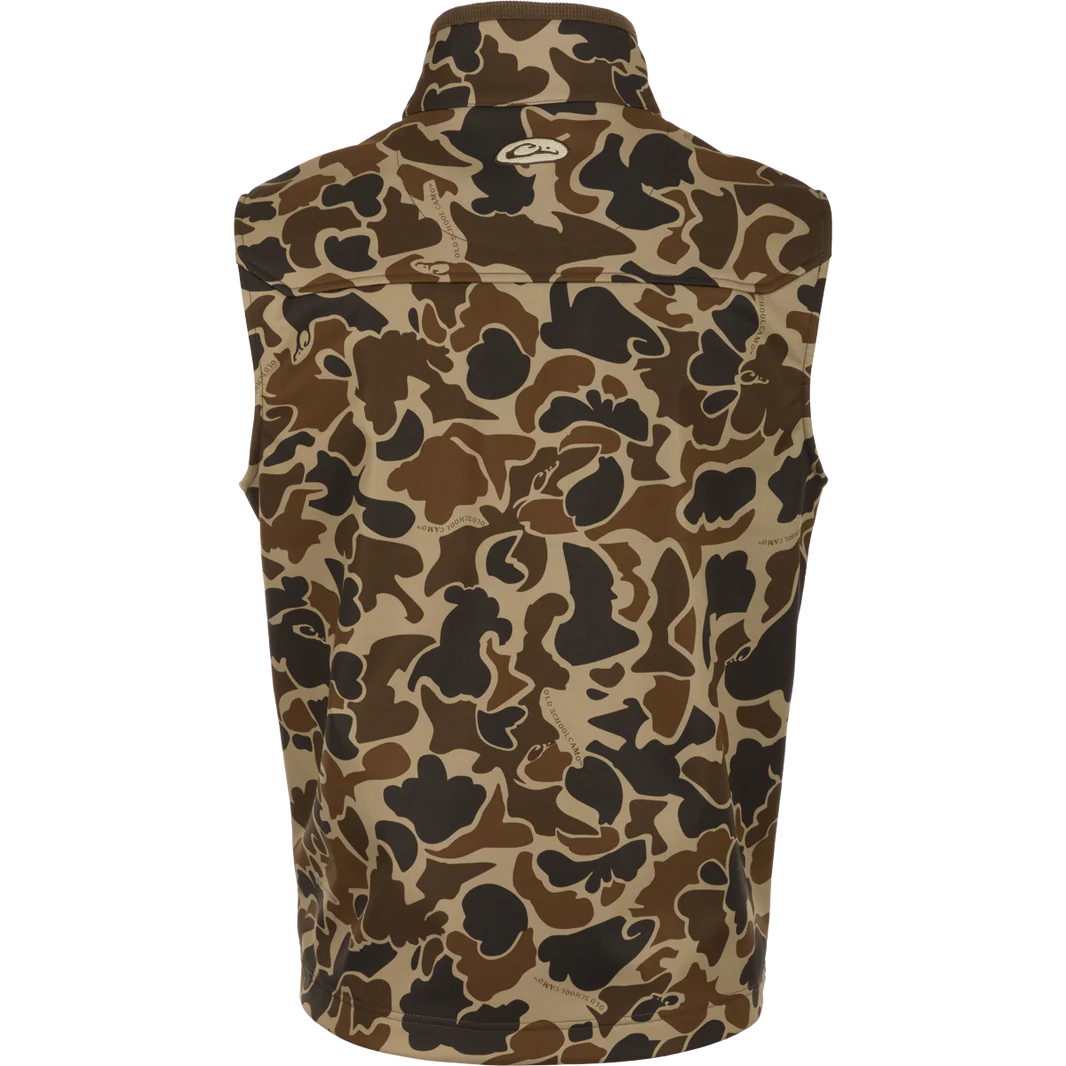 Drake Men's Windproof Soft shell Camo Vest