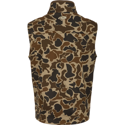 Drake Men's Windproof Soft shell Camo Vest