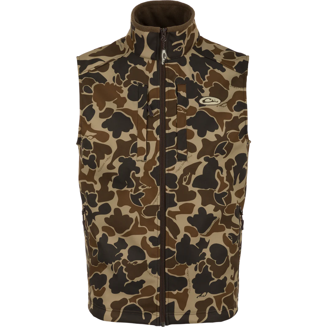 Drake Men's Windproof Soft shell Camo Vest