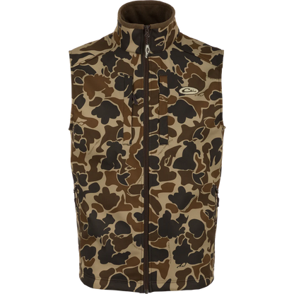 Drake Men's Windproof Soft shell Camo Vest