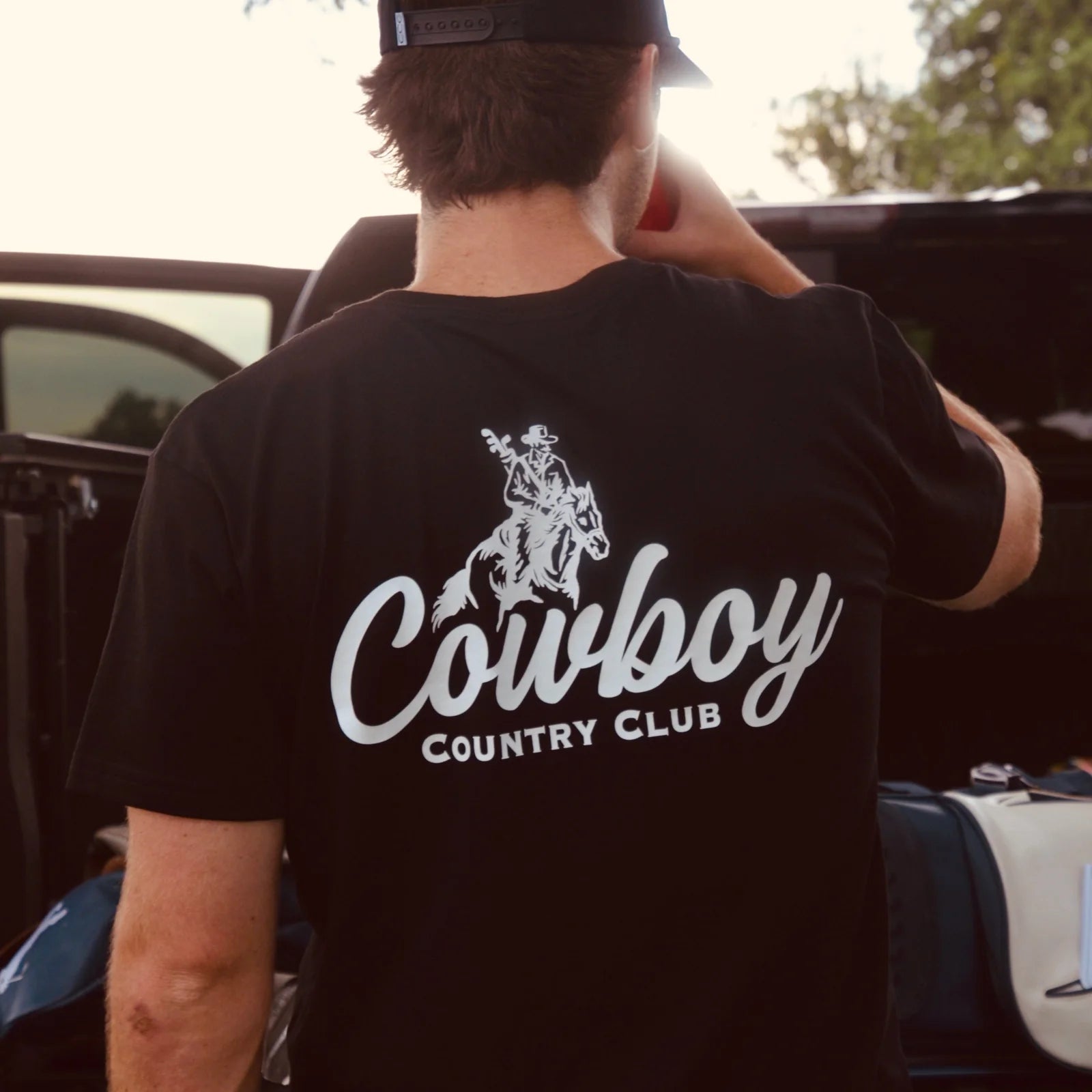 Cowboy Country Club Men's Cursive Club Graphic T-Shirt