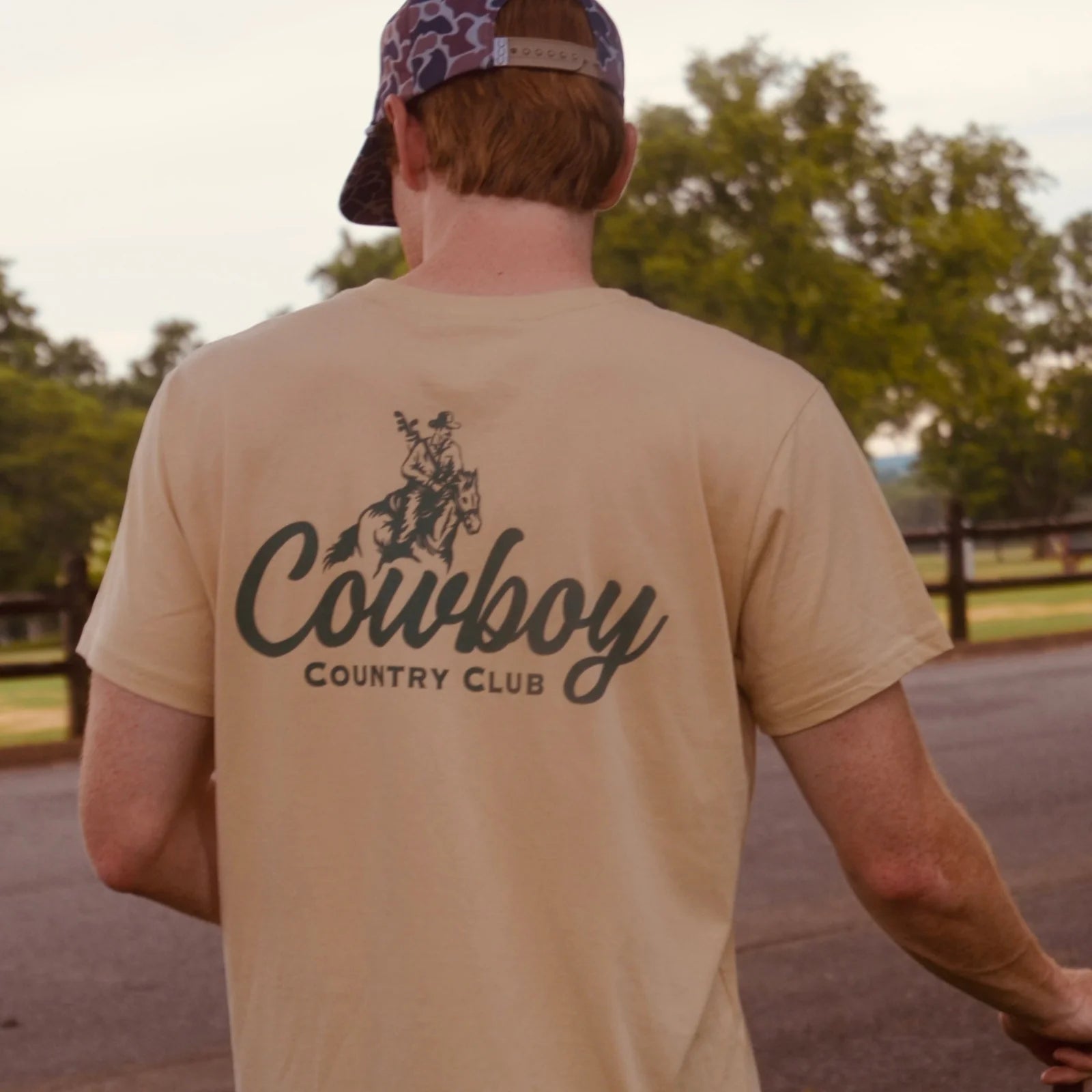 Cowboy Country Club Men's Cursive Club Graphic T-Shirt