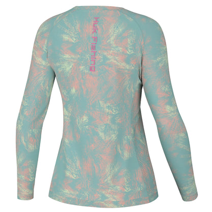 Huk Women's Aqua dye pursuit crew