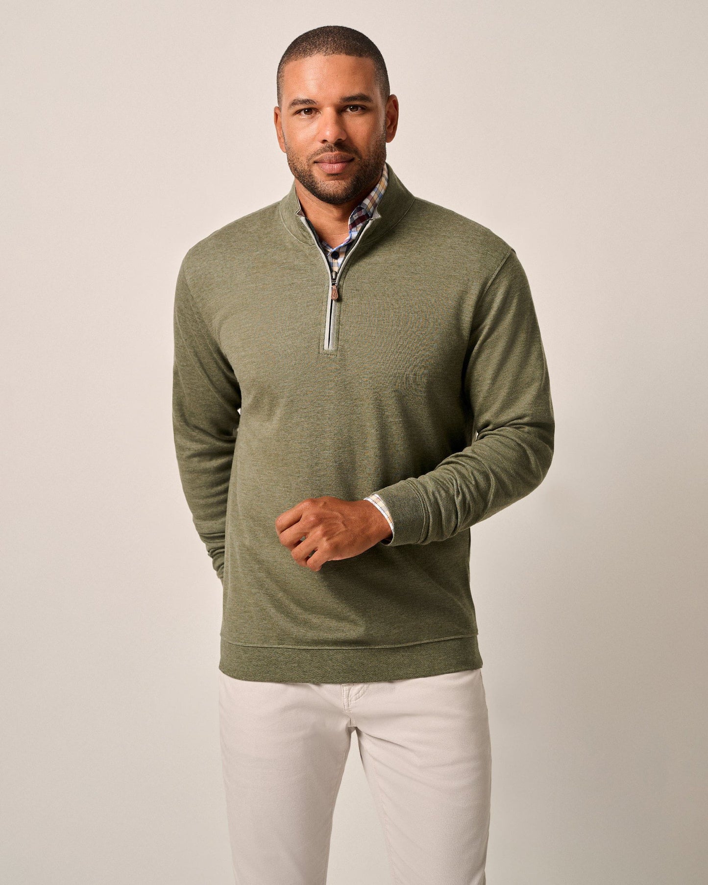 Johnnie-O Sully Heathered Cotton 1/4 Zip Pullover