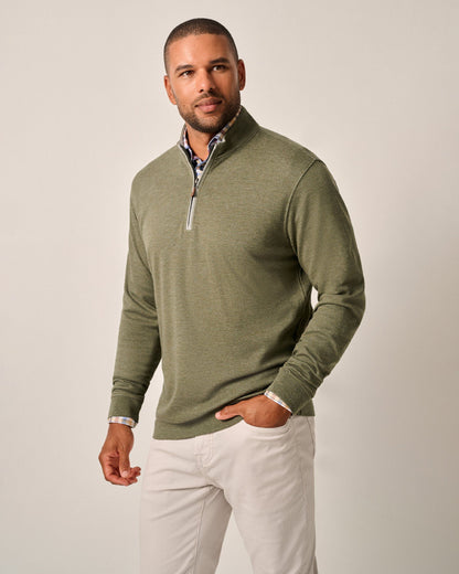 Johnnie-O Sully Heathered Cotton 1/4 Zip Pullover