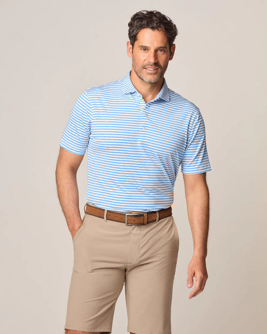 Johnnie-O Reese Striped Jersey Performance Polo