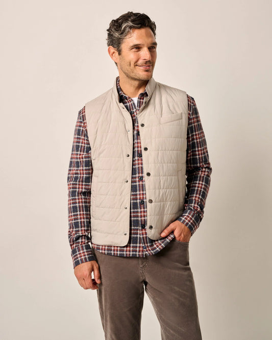 Johnnie-O Apo Quilted Button Up Vest