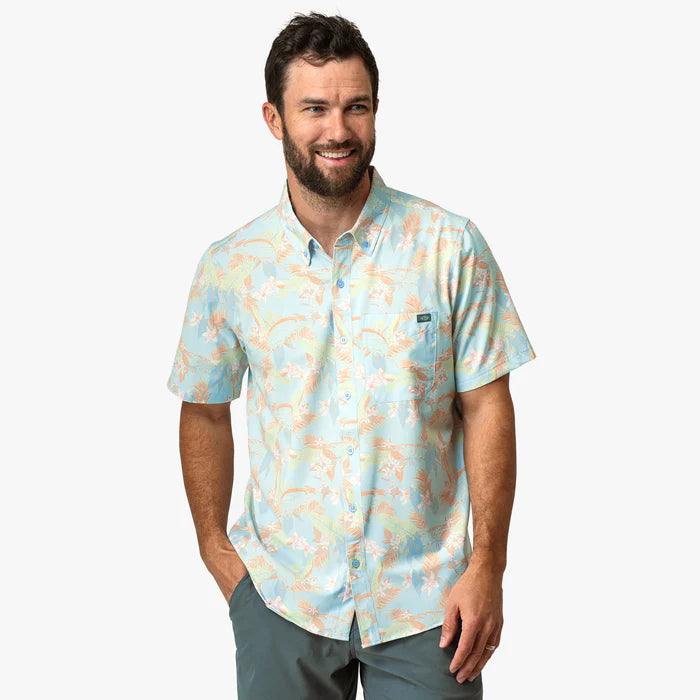 Aftco Men's Boatbar Printed Button Down Shirt