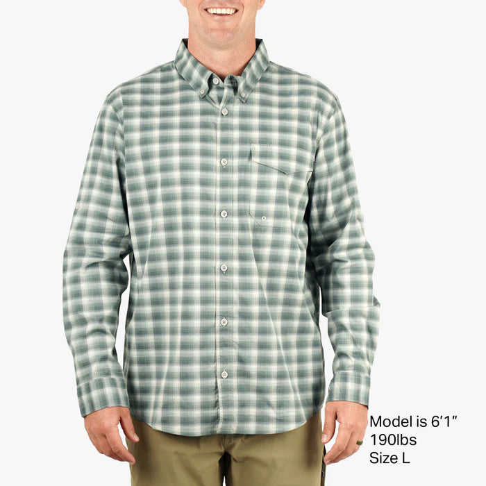 Aftco Portside Long Sleeve Button Down Fishing Shirt