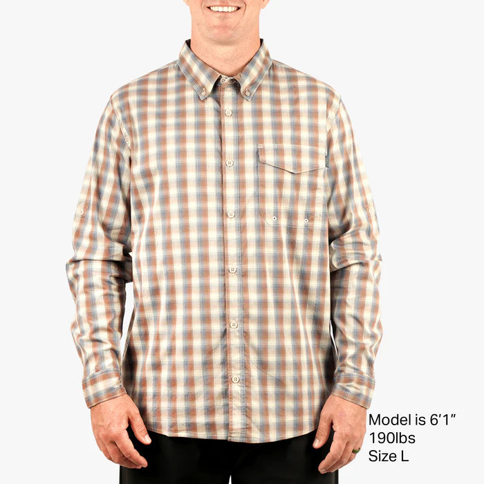 Aftco Portside Long Sleeve Button Down Fishing Shirt