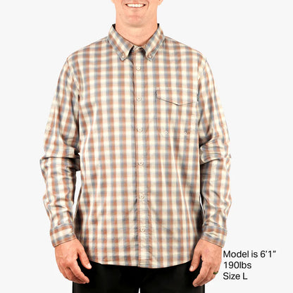 Aftco Portside Long Sleeve Button Down Fishing Shirt