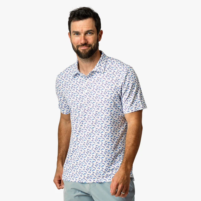 Aftco Men's Boatbar Printed Performance Polo