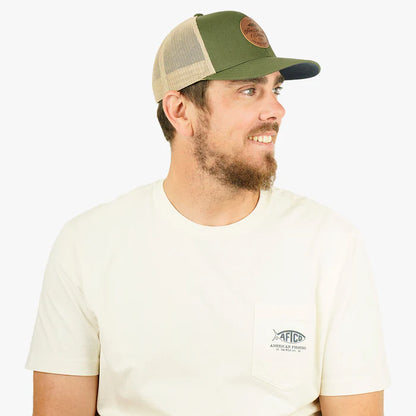 Aftco Lemonade Leather Trucker Hat