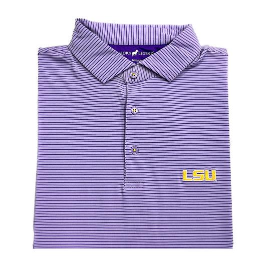 Horn Legend LSU Polo Purple Stripe