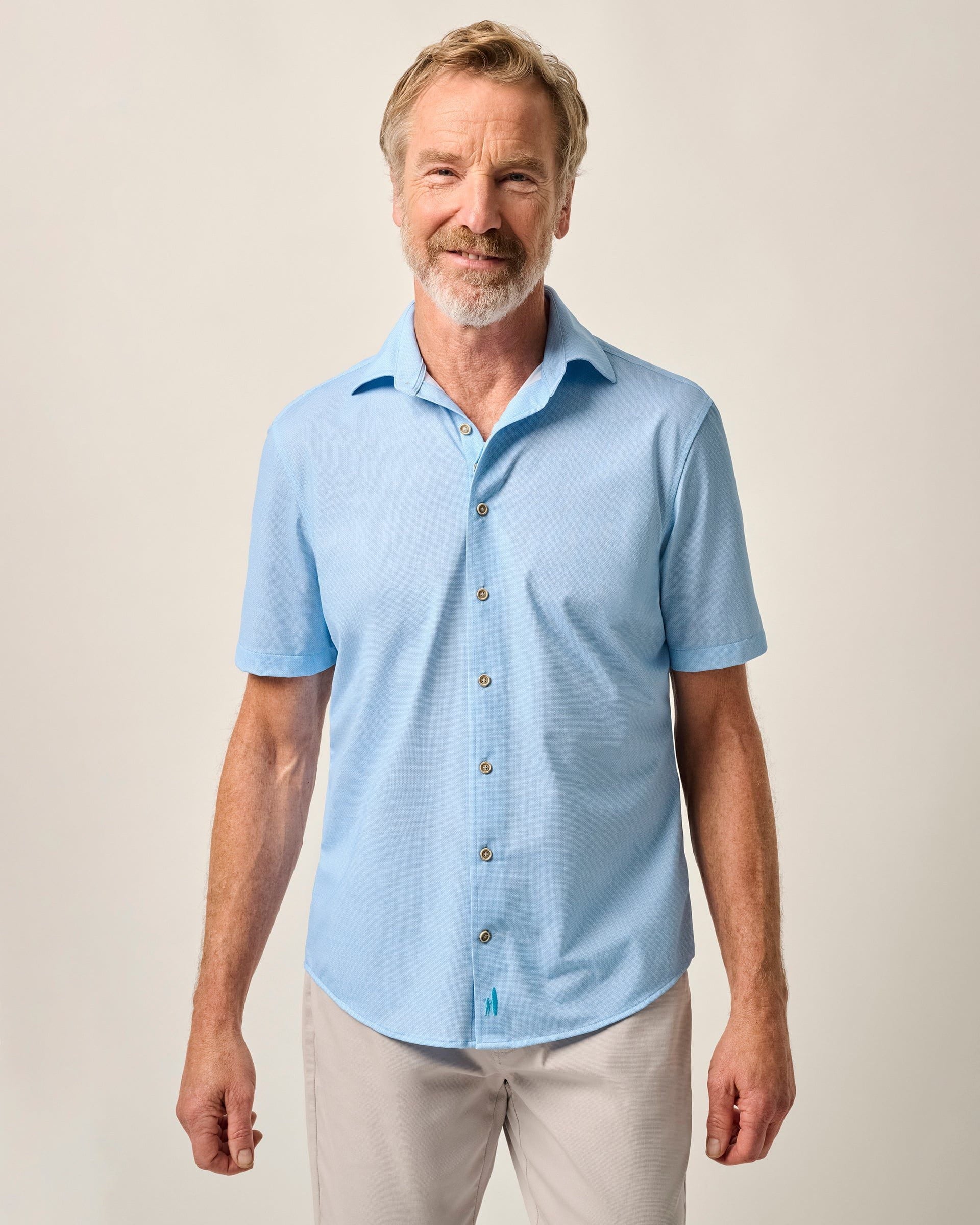 Johnnie-O Men's Spielman Short Sleeve Hangin' Out Knit Button Up