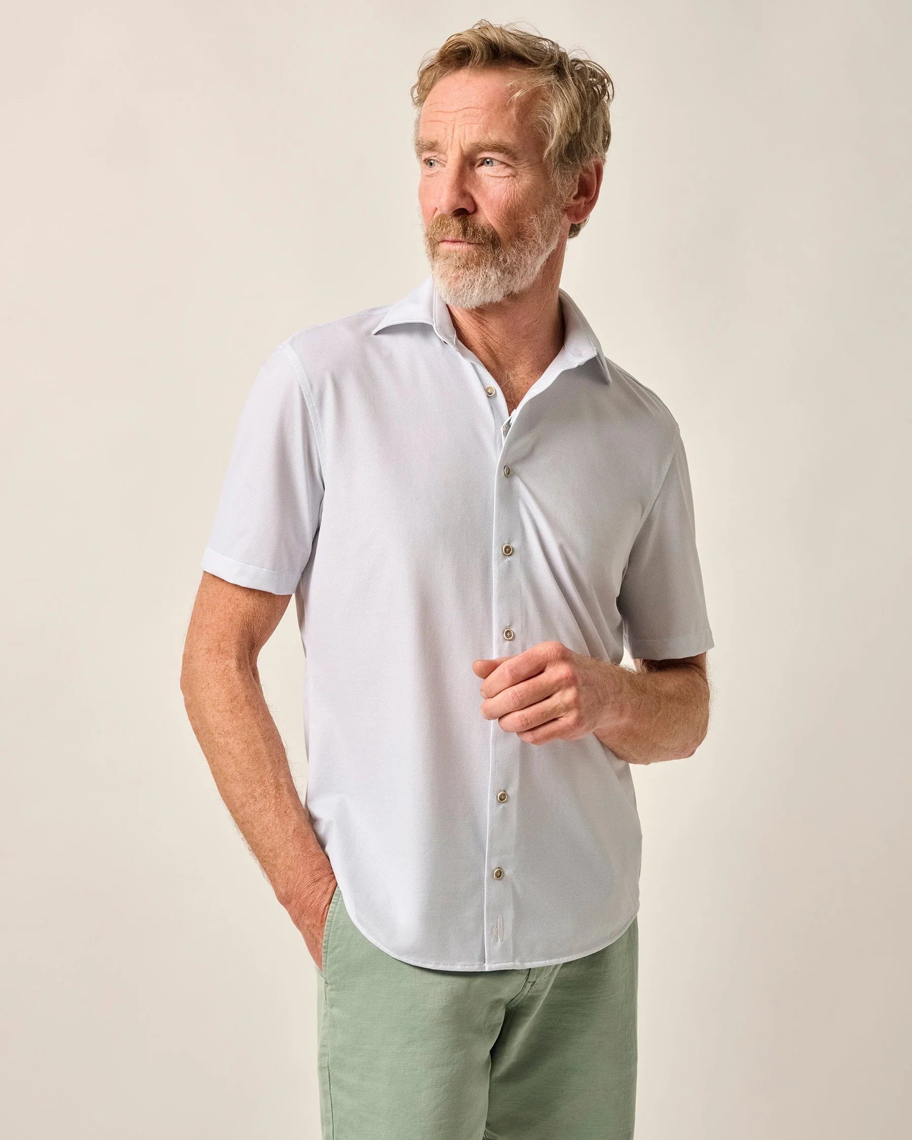 Johnnie-O Men's Spielman Short Sleeve Hangin' Out Knit Button Up