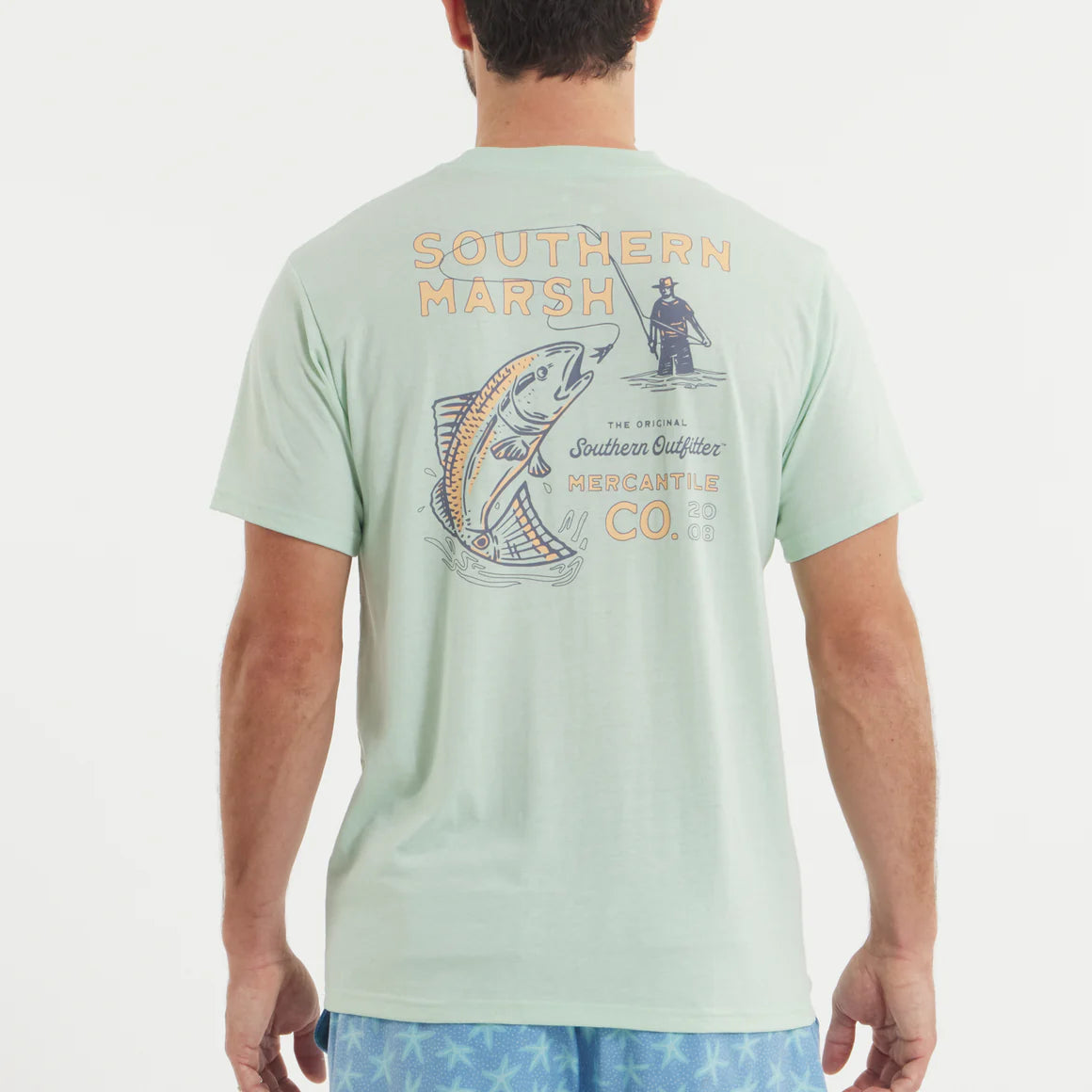 Southern Marsh Men's Seawash Retro Redfish T-Shirt