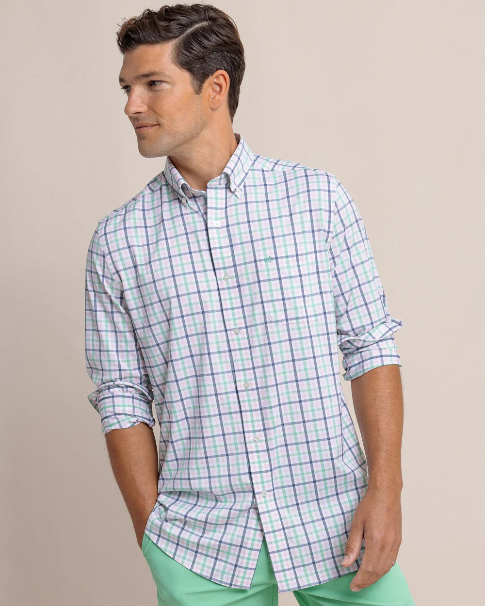 Southern Tide Men's IC Brrr Glenmoor Plaid Sportshirt