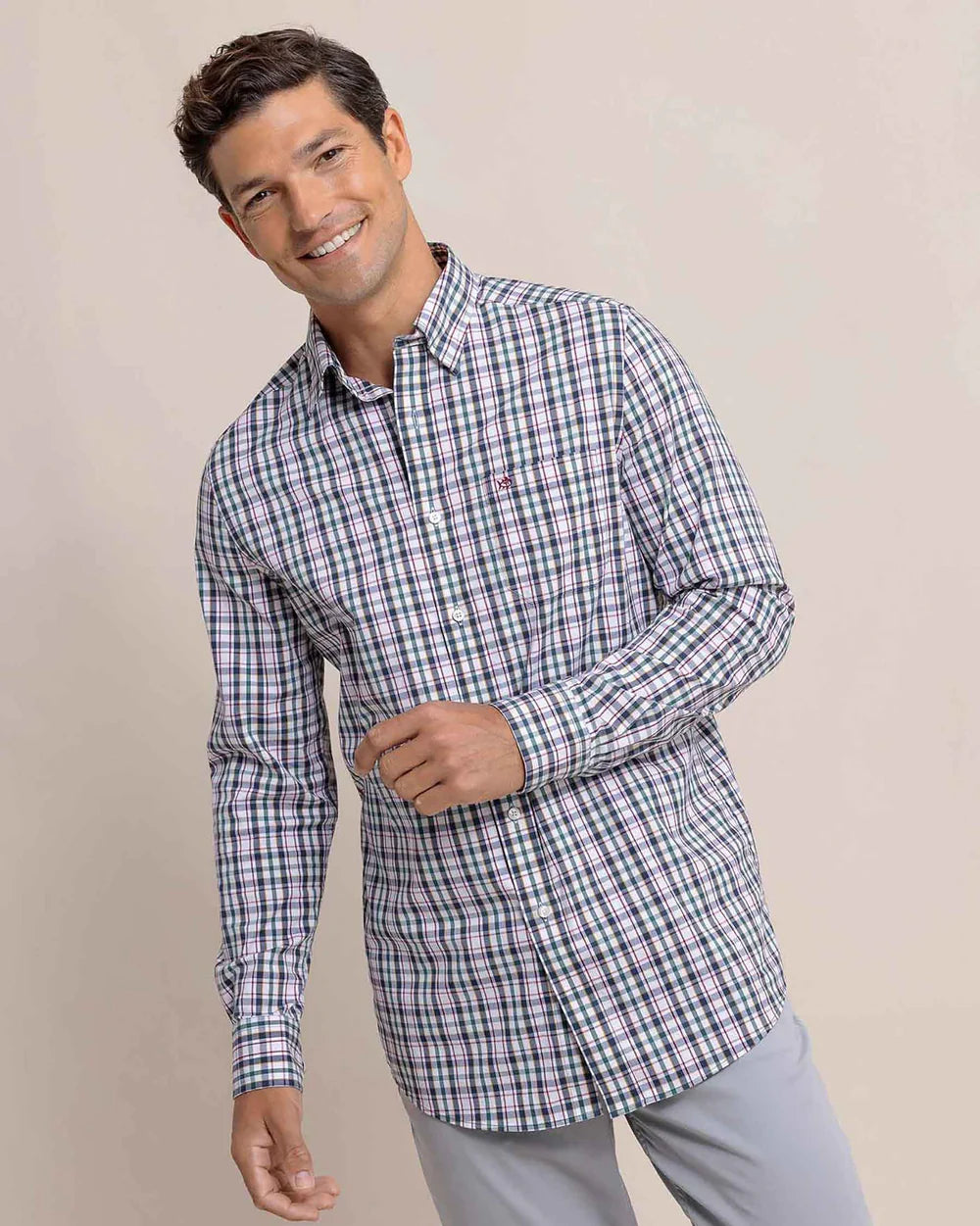 Southern Tide Charleston Master Plaid Long Sleeve Sport Shirt