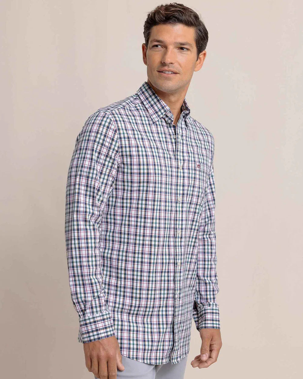 Southern Tide Charleston Master Plaid Long Sleeve Sport Shirt