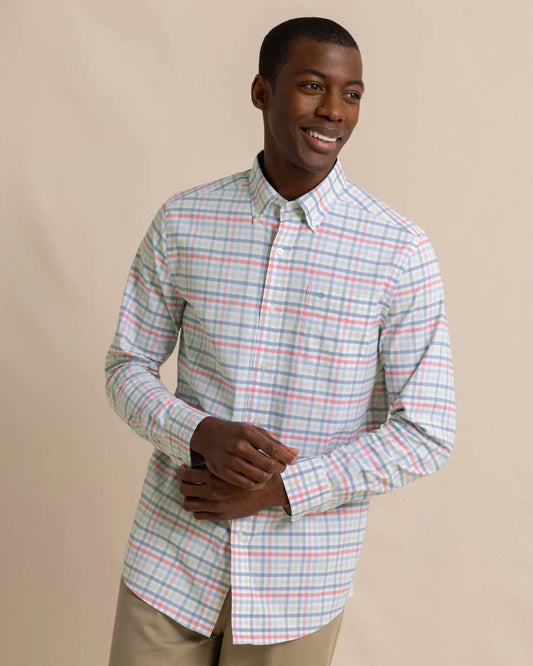 Southern Tide Men's Coastal Passage Pelham Gingham Long Sleeve Sport Shirt