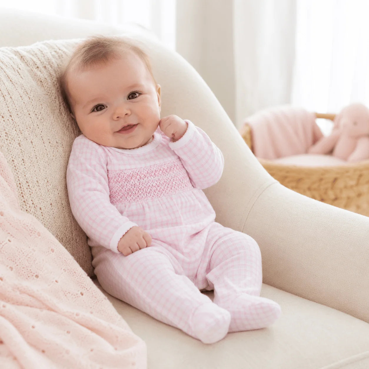 Magnolia Baby Peek-A-Boo Wishes Smocked Footie