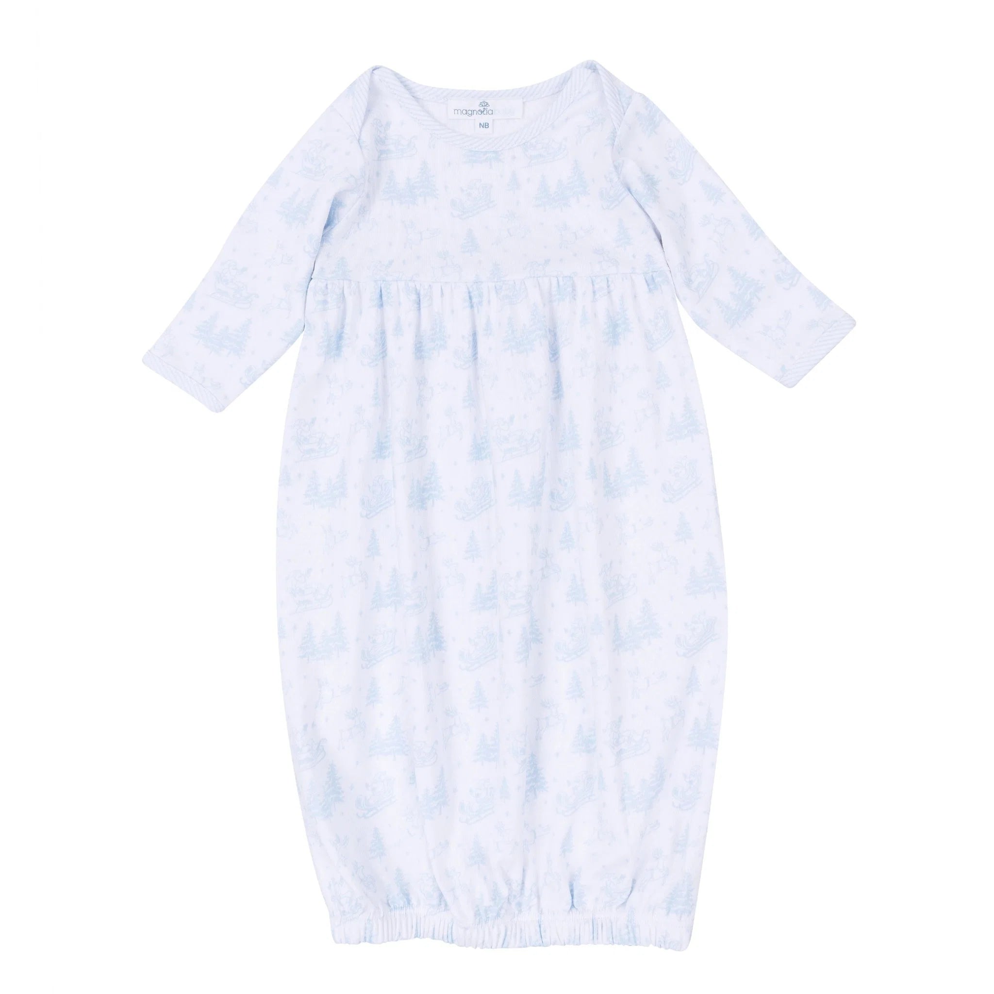 Magnolia Baby Holiday Toile Gather Gown