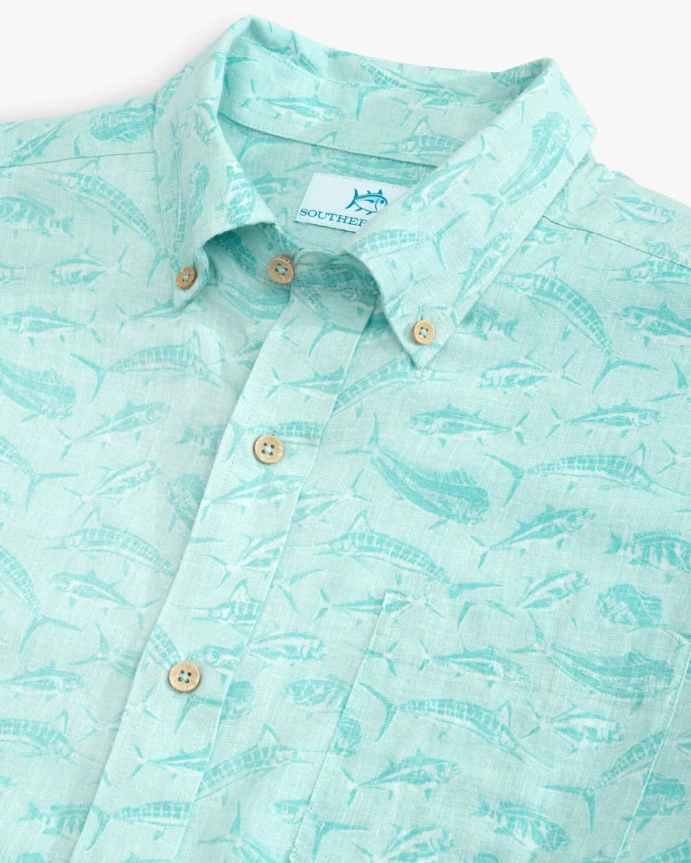 Southern Tide Linen/Rayon Short Sleeve Sport Shirt