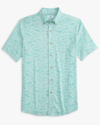 Southern Tide Linen/Rayon Short Sleeve Sport Shirt