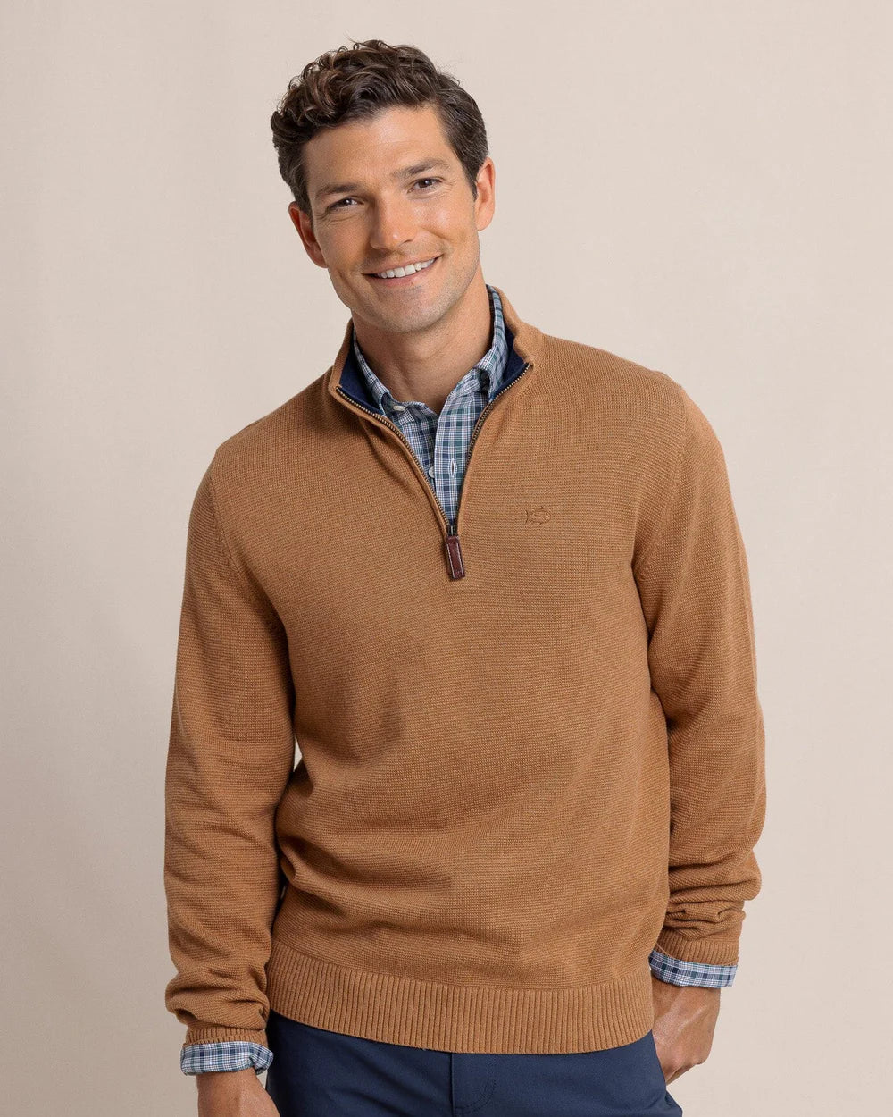 Southern Tide Men's Oakatie Heather Quarter Zip Sweater