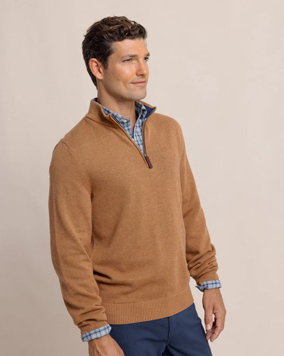 Southern Tide Men's Oakatie Heather Quarter Zip Sweater