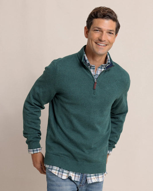 Southern Tide Men's Oakatie Heather Quarter Zip Sweater